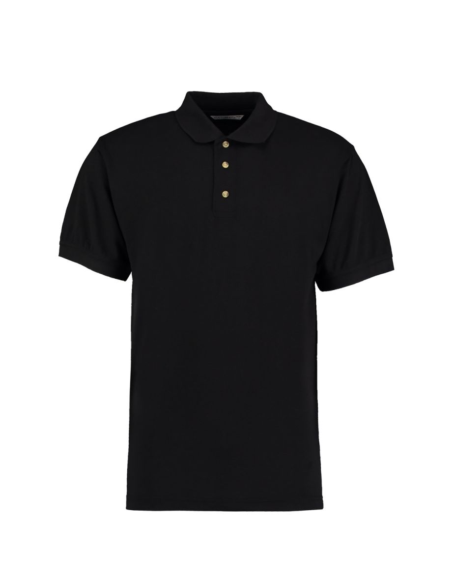 Kustom Kit Workwear Mens Short Sleeve Polo Shirt - Black
