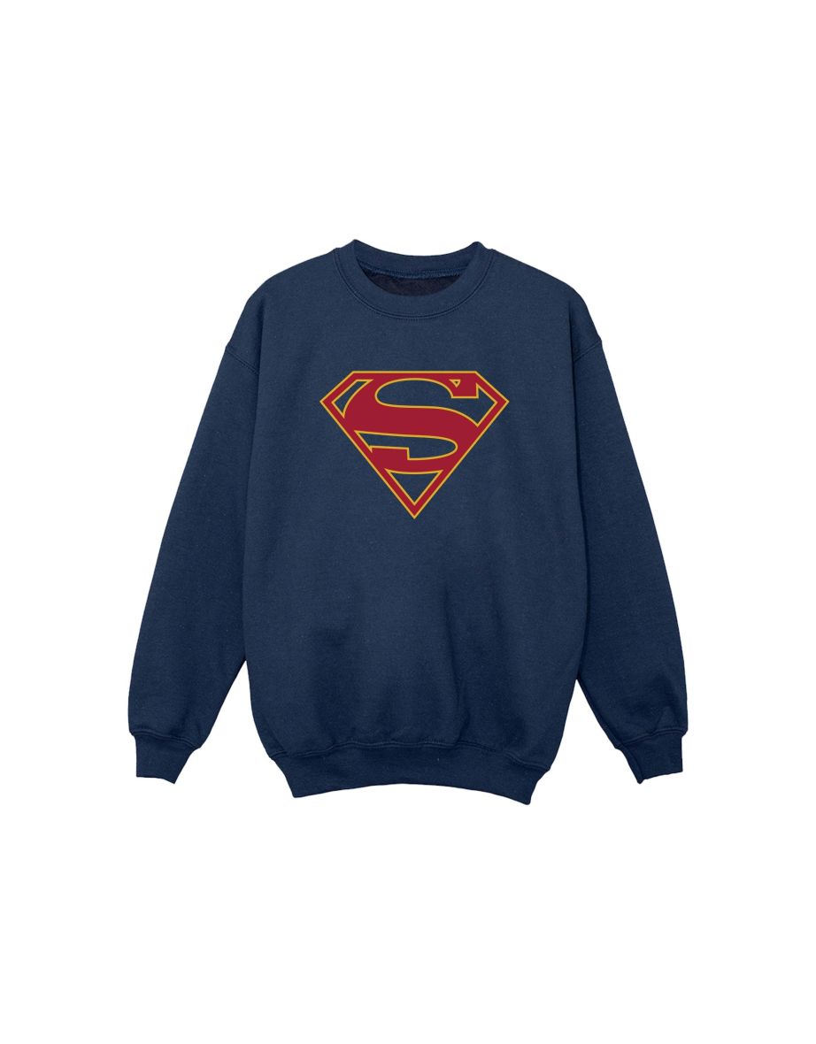 DC Comics Girls Supergirl Logo Sweatshirt - Navy Blue
