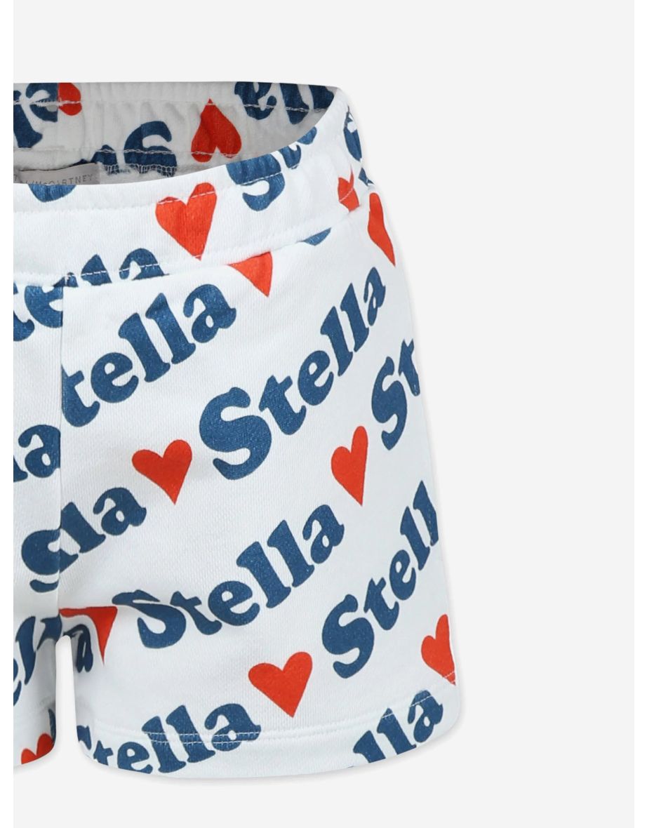 Girls Heart Logo Shorts in Ivory - 2