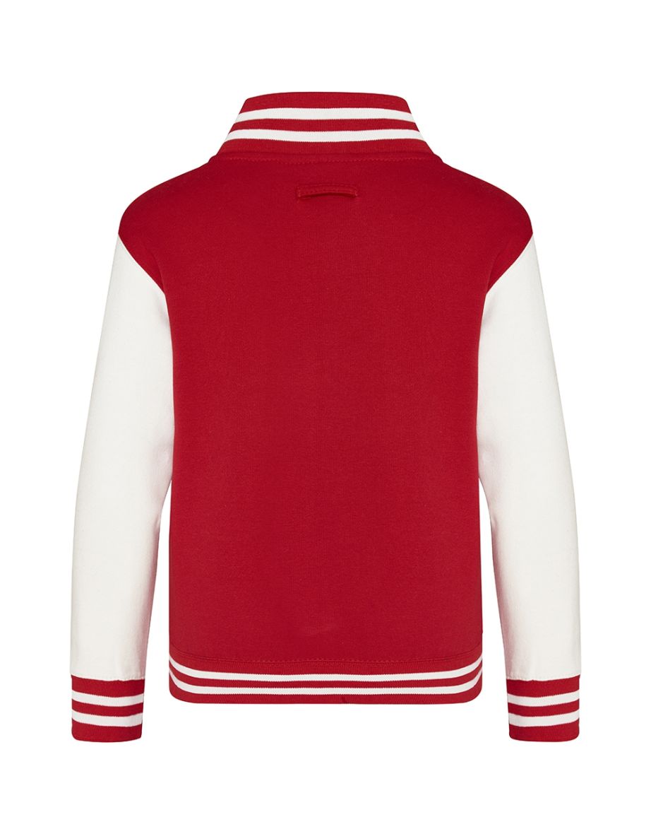 Awdis Kids Unisex Varsity Jacket / Schoolwear - Fire Red/White - 1