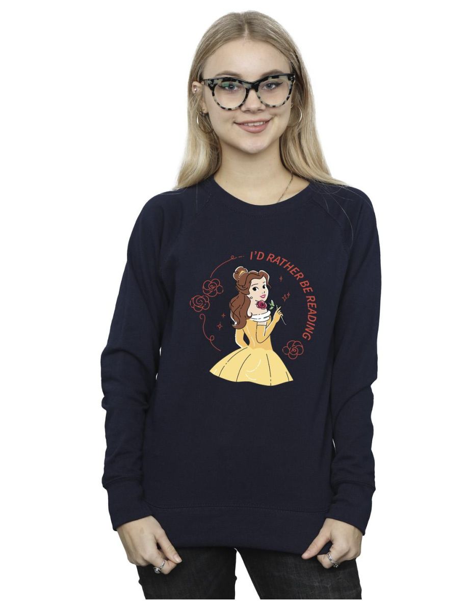 Disney Womens/Ladies Beauty And The Beast I´d Rather Be Reading Sweatshirt