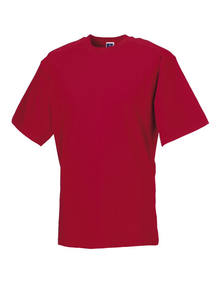 Russell Europe Mens Workwear Short Sleeve Cotton T-Shirt - Classic Red - 2