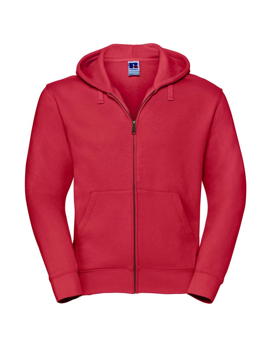 Russell Mens Authentic Full Zip Hoodie - Classic Red