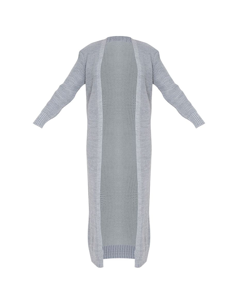 Light Grey Maxi Knitted Cardigan - 4