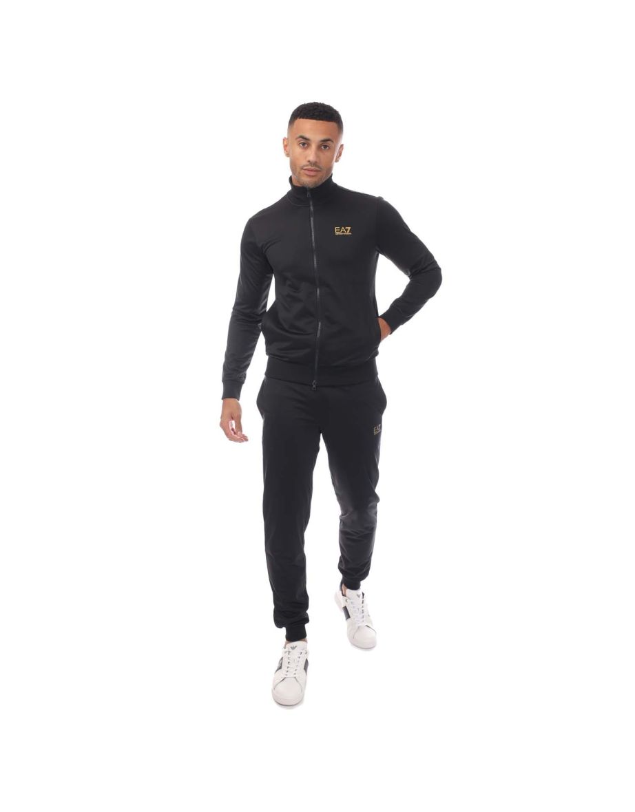 Men's Emporio Armani EA7 Full-Zip Tracksuit in Black