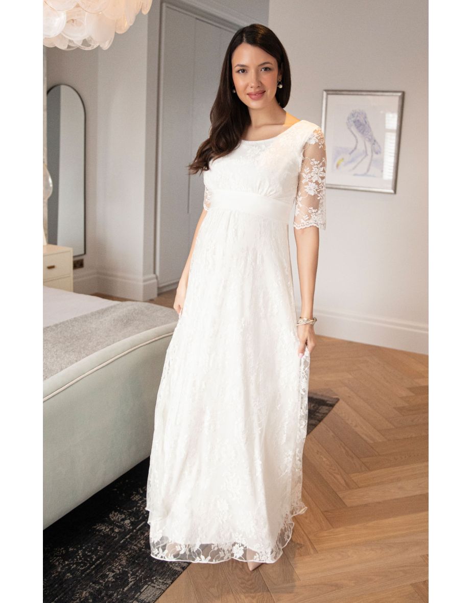 Esther Lace Maternity Nursing Gown (Ivory) - 4