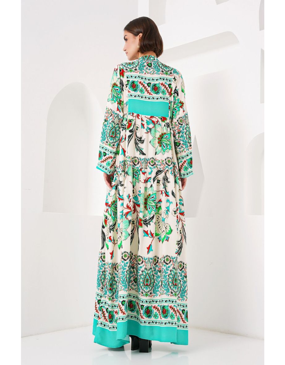 Authentic Patterned Dress - Y.green - 4