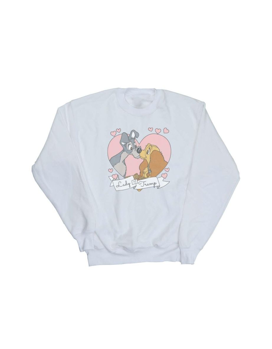 Disney Womens/Ladies Lady And The Tramp Love Sweatshirt - White - 1