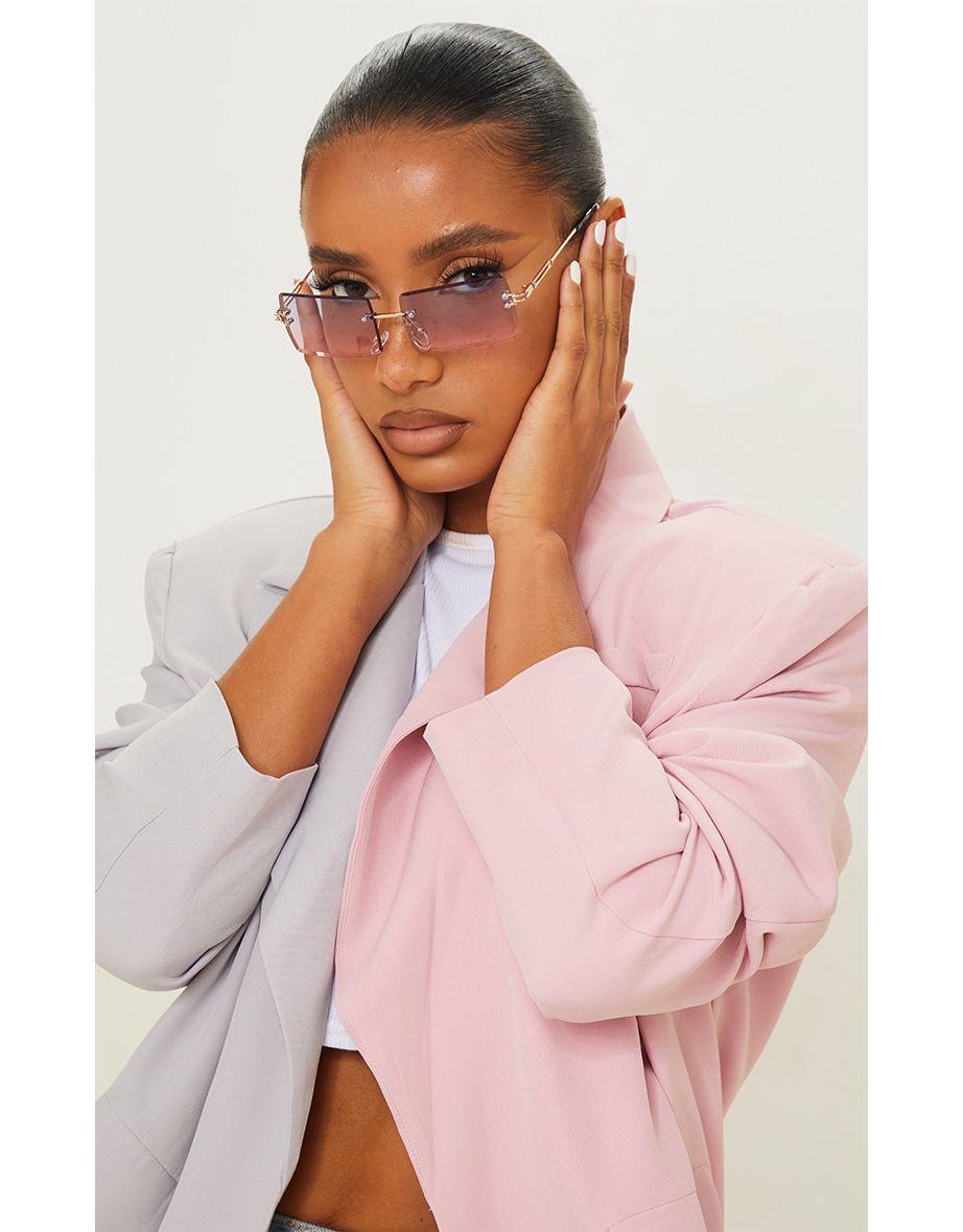 Square frameless sunglasses top
