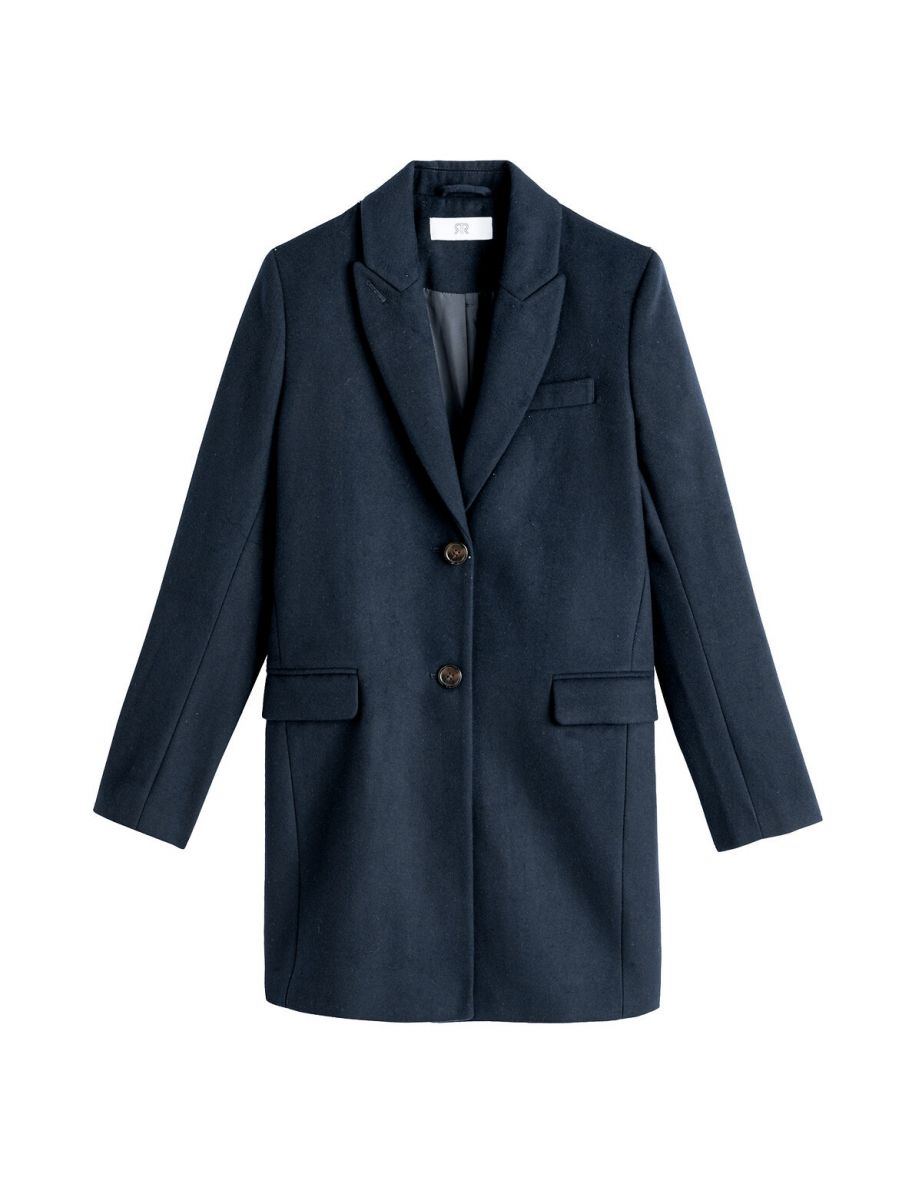 Single-Breasted Coat with Buttons - 4