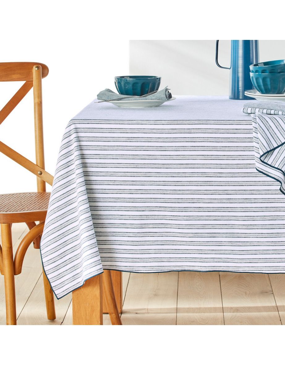 Set of 4 border cotton & linen table napkins La Redoute Interieurs