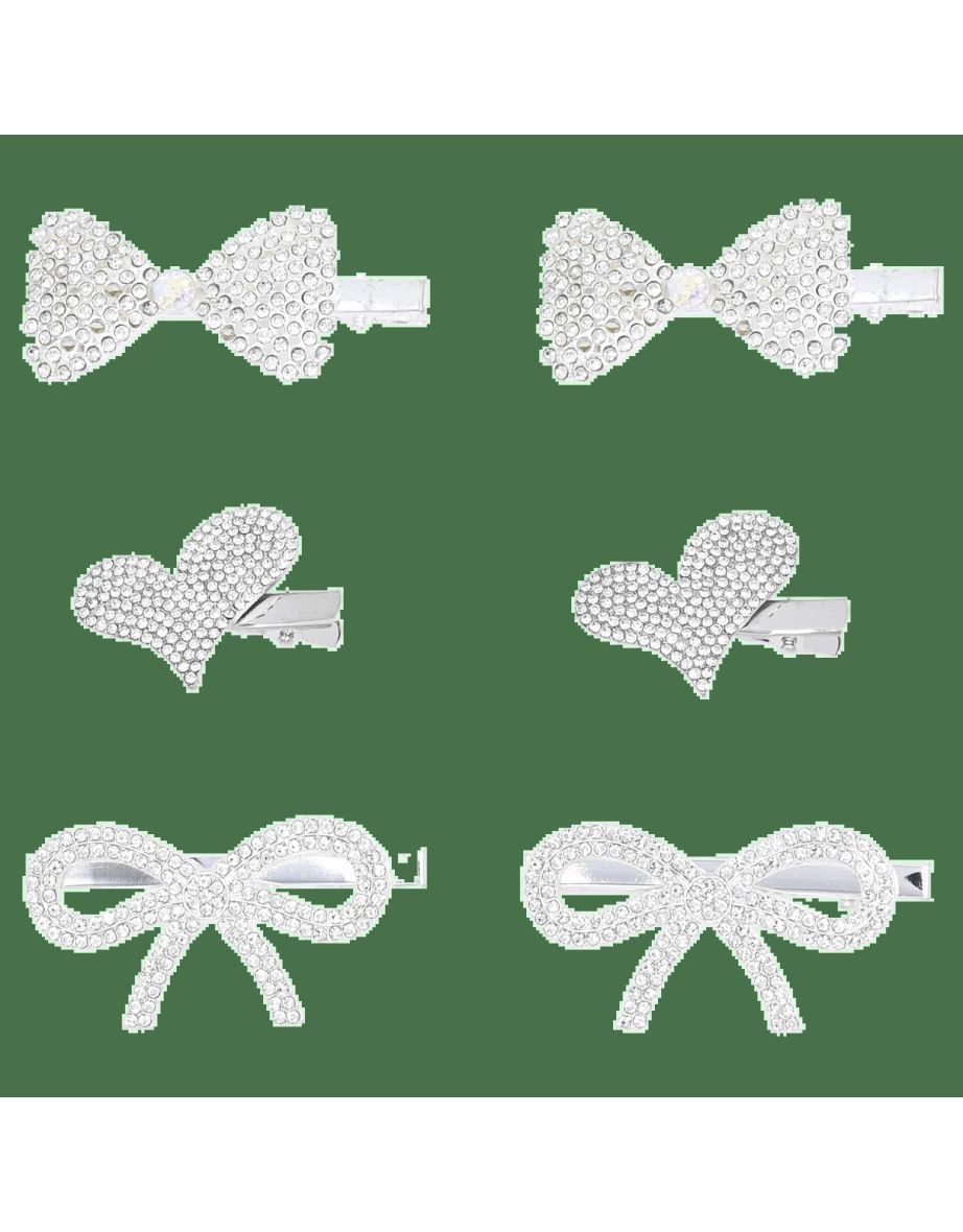Crystal Bow, Heart, Butterfly Hair Clips