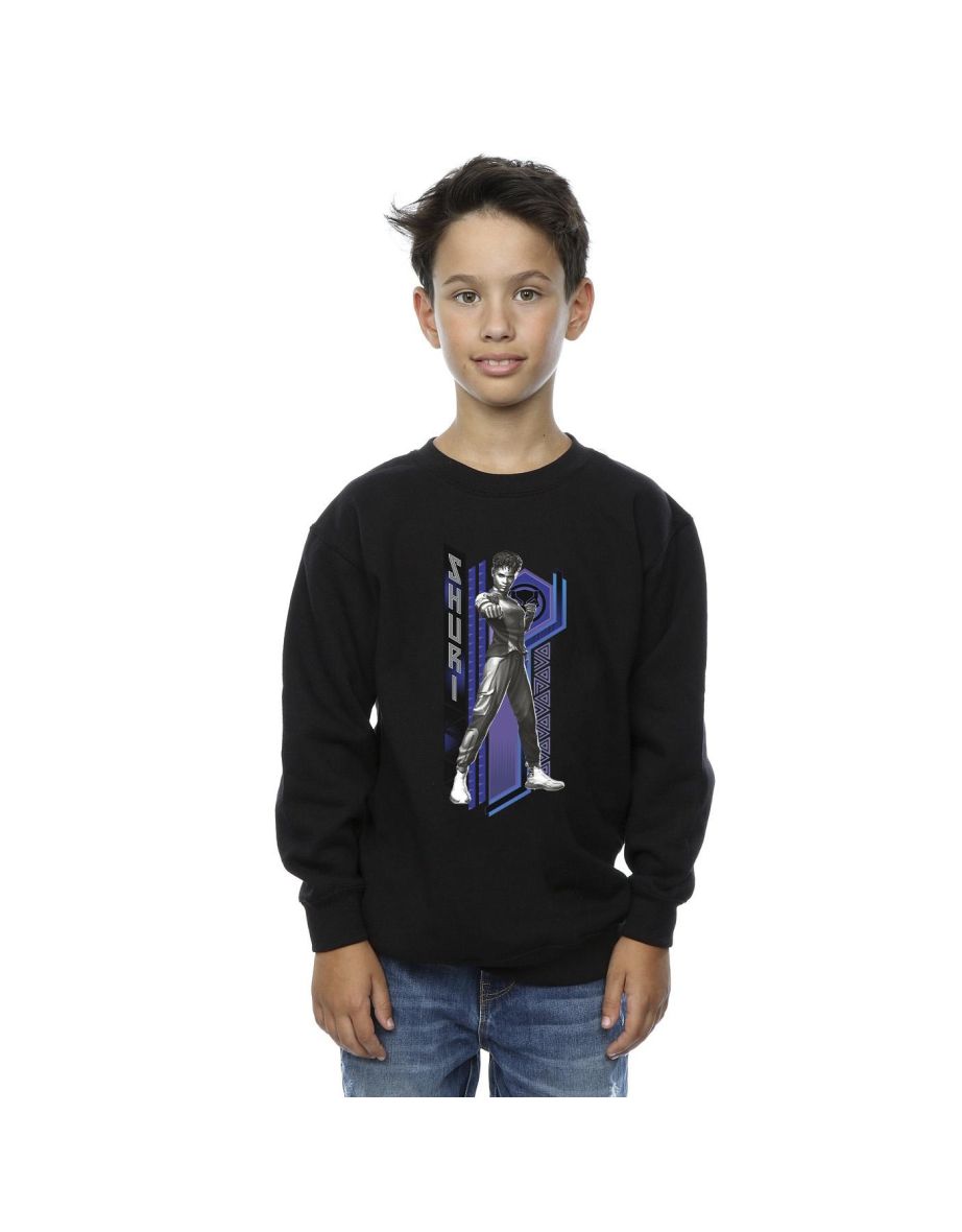 Marvel Boys Black Panther Wakanda Forever Shuri Pose Sweatshirt - Black