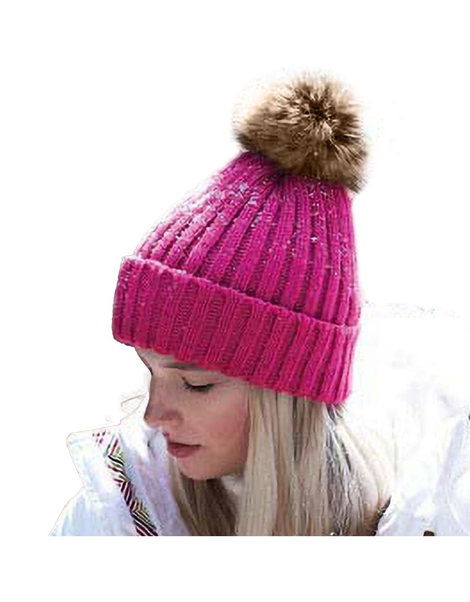 Beechfield Unisex Cuffed Design Winter Hat - Fuchsia - 1