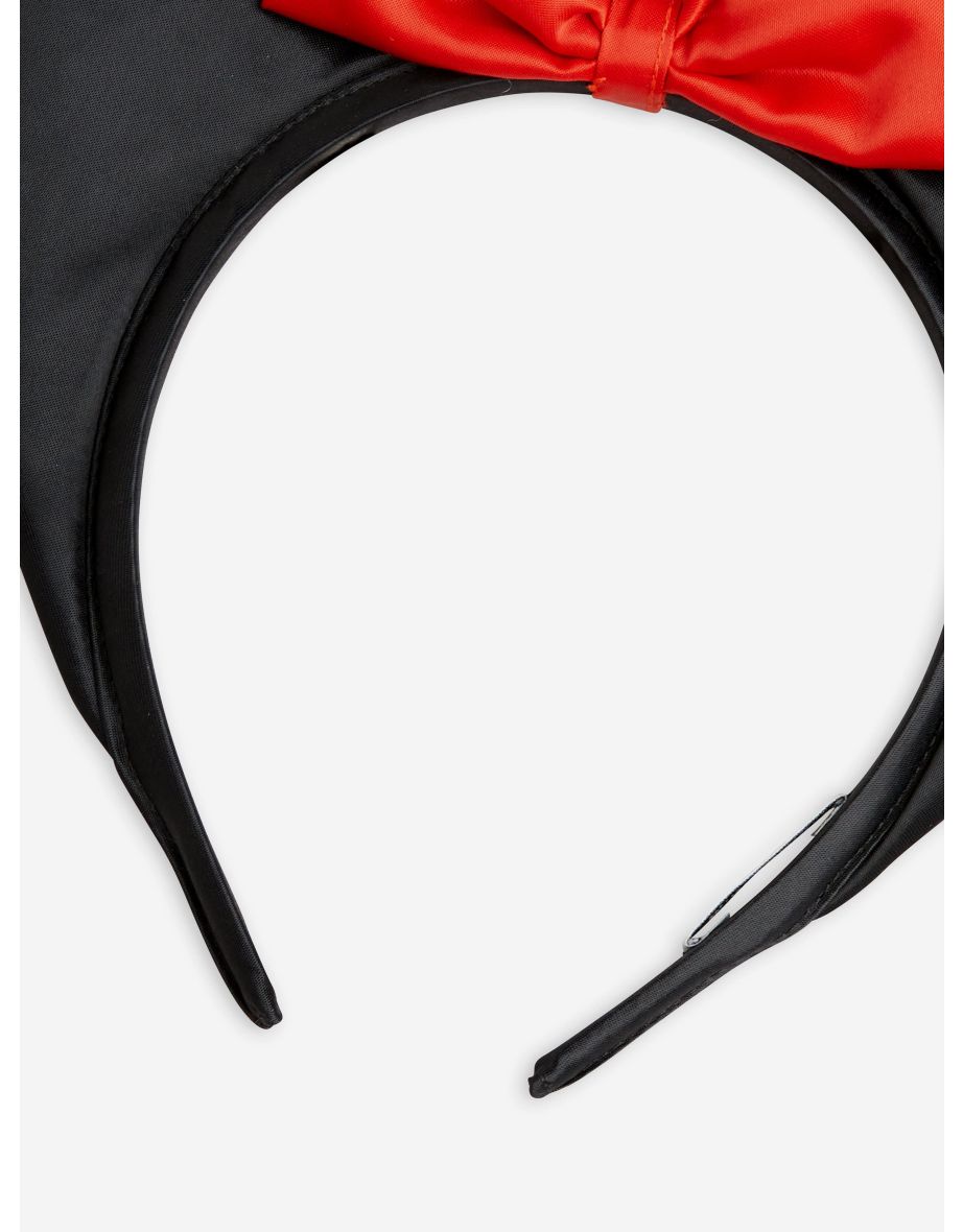 Mini Rodini Girls Bat Ears Satin Headband in Black - 2
