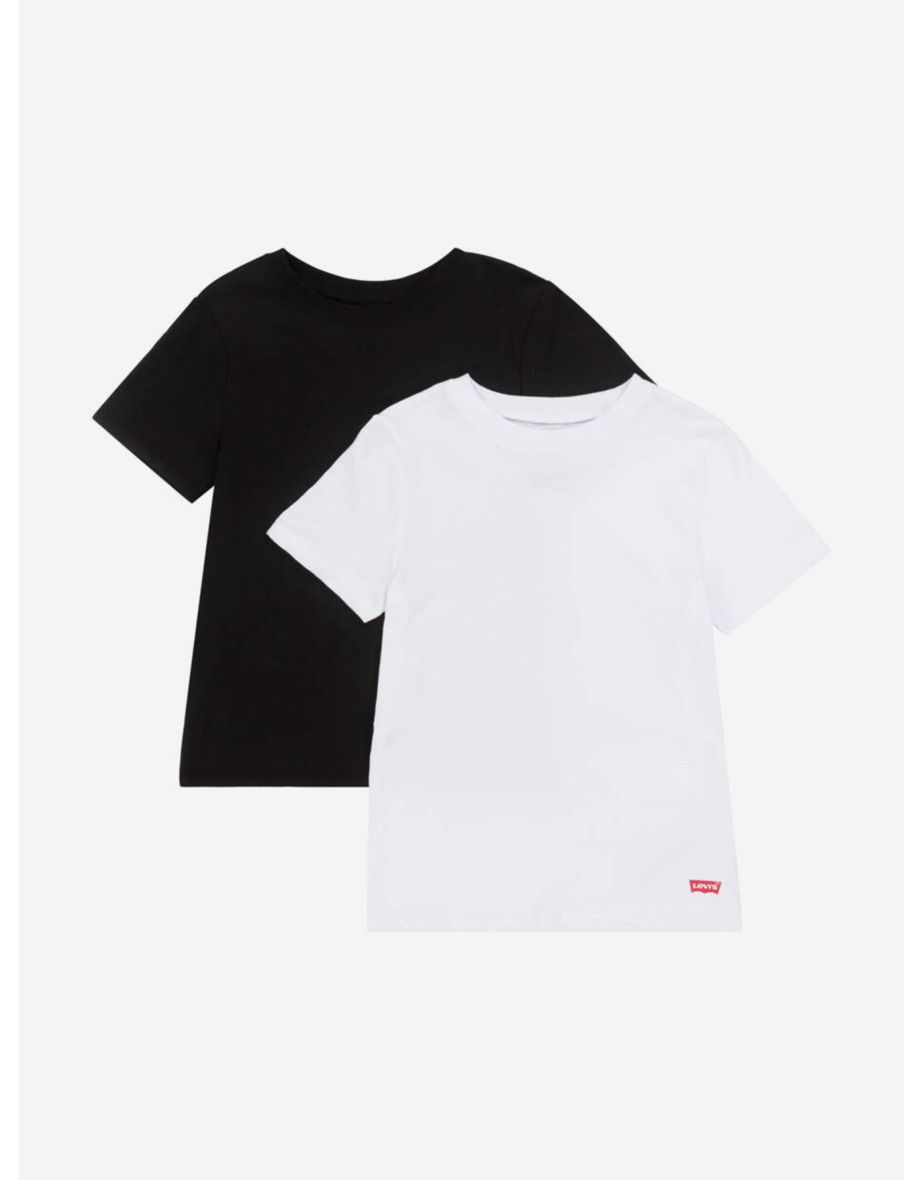 Kids 2 Pack Crew Neck T-Shirt Set in Black