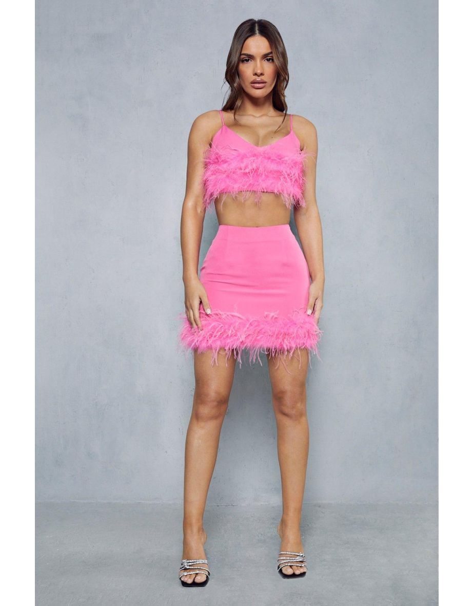 Premium Feather Trim Mini Skirt - 3