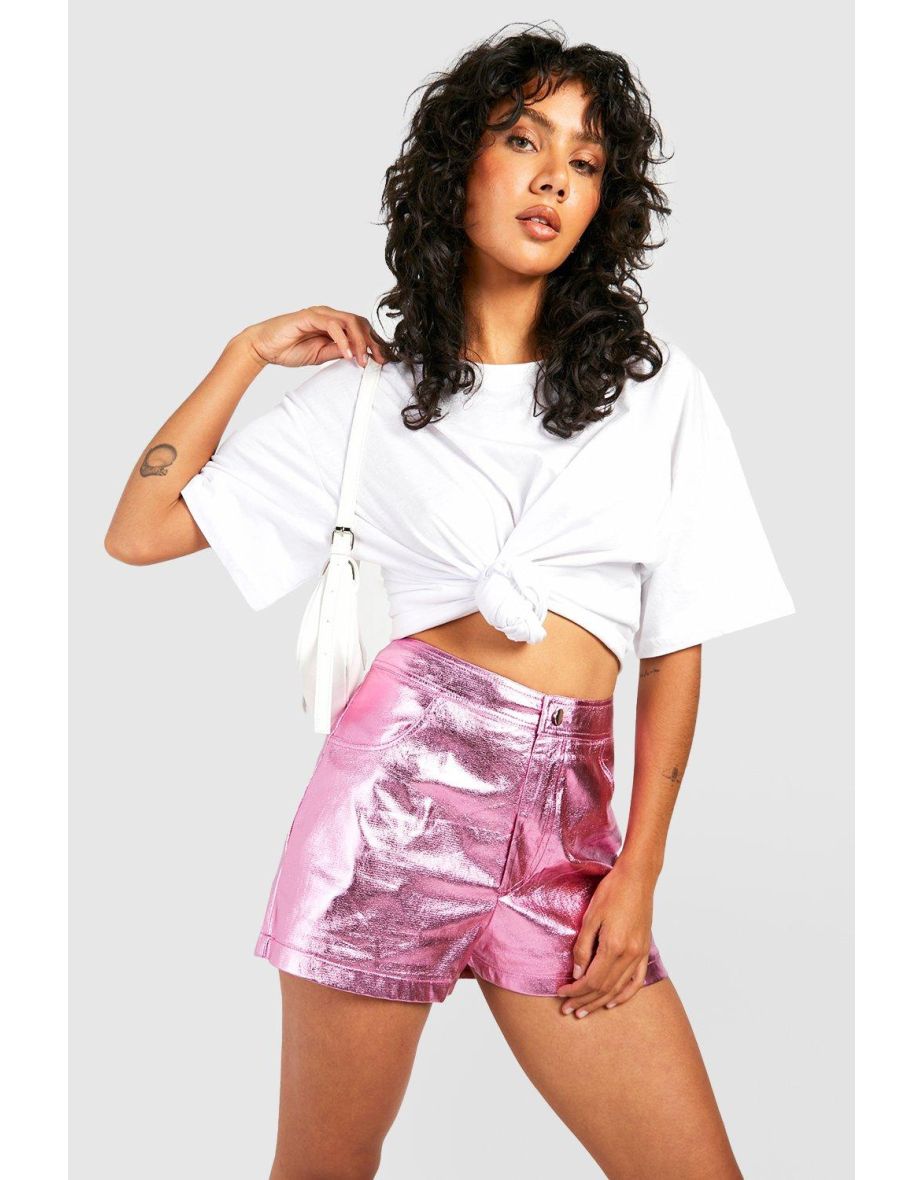 Pink 2024 metallic shorts