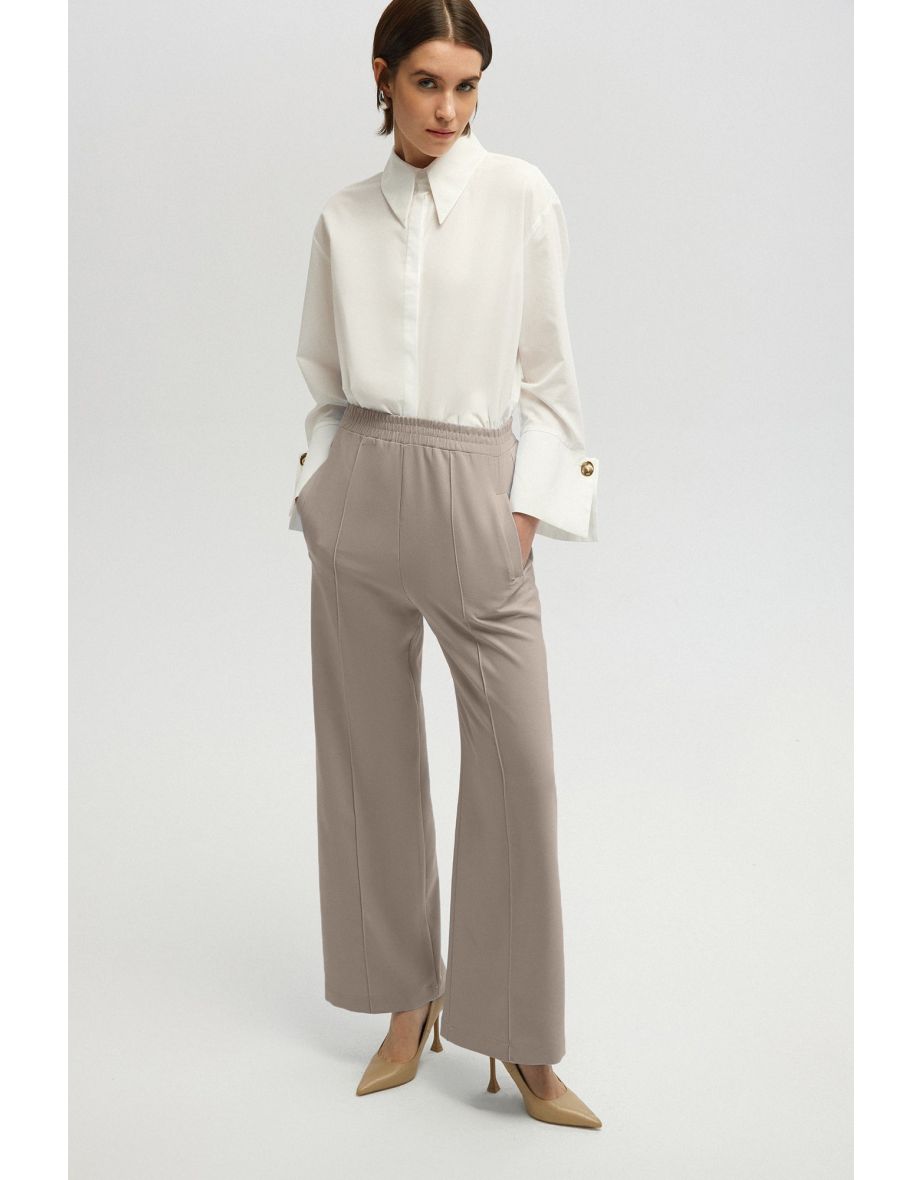 RIBBED CREPE TROUSERS