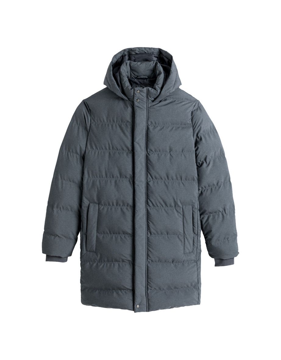 Water-Repellent Padded Jacket with Hood - 4