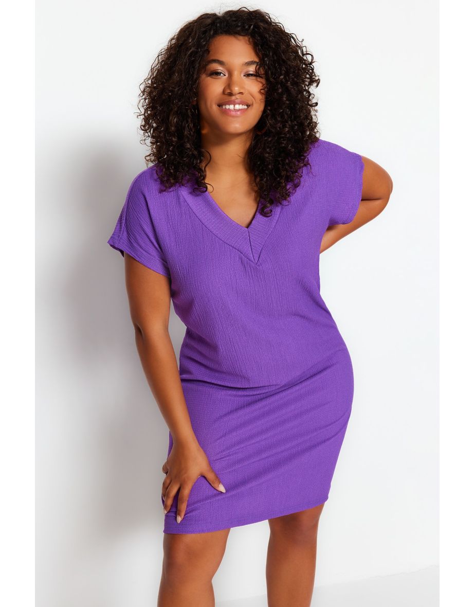 Purple Plus Column Midi Dress - 7
