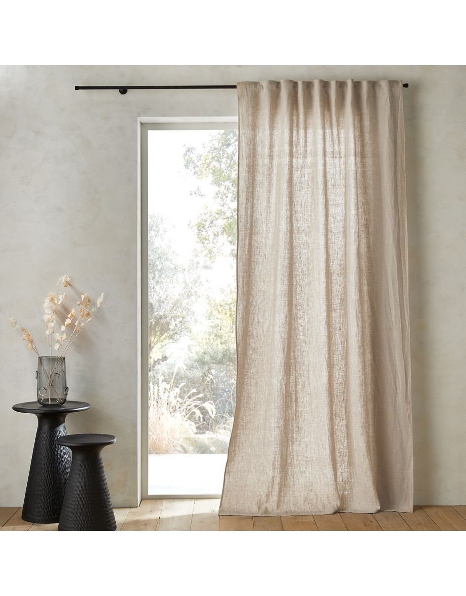 Private Ruffled Washed Linen Curtain