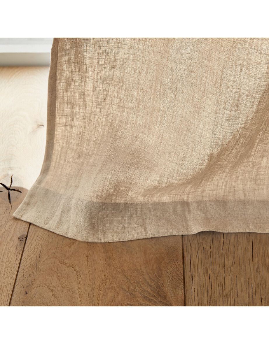 Private Ruffled Washed Linen Curtain - 2