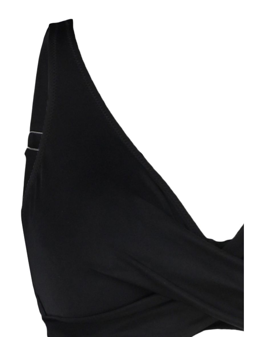 Plus Size Bikini Top - Black - Plain