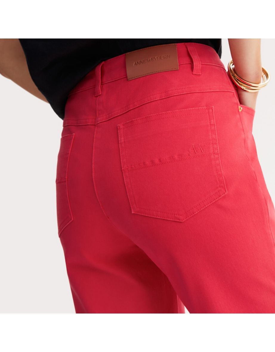Stretch Cotton Straight Trousers, Length 30.5" - 3