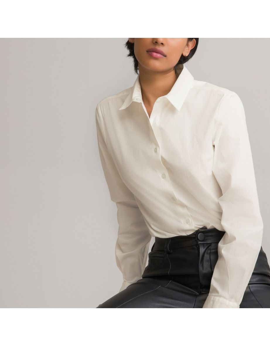 Cotton Fitted Shirt with Long Sleeves