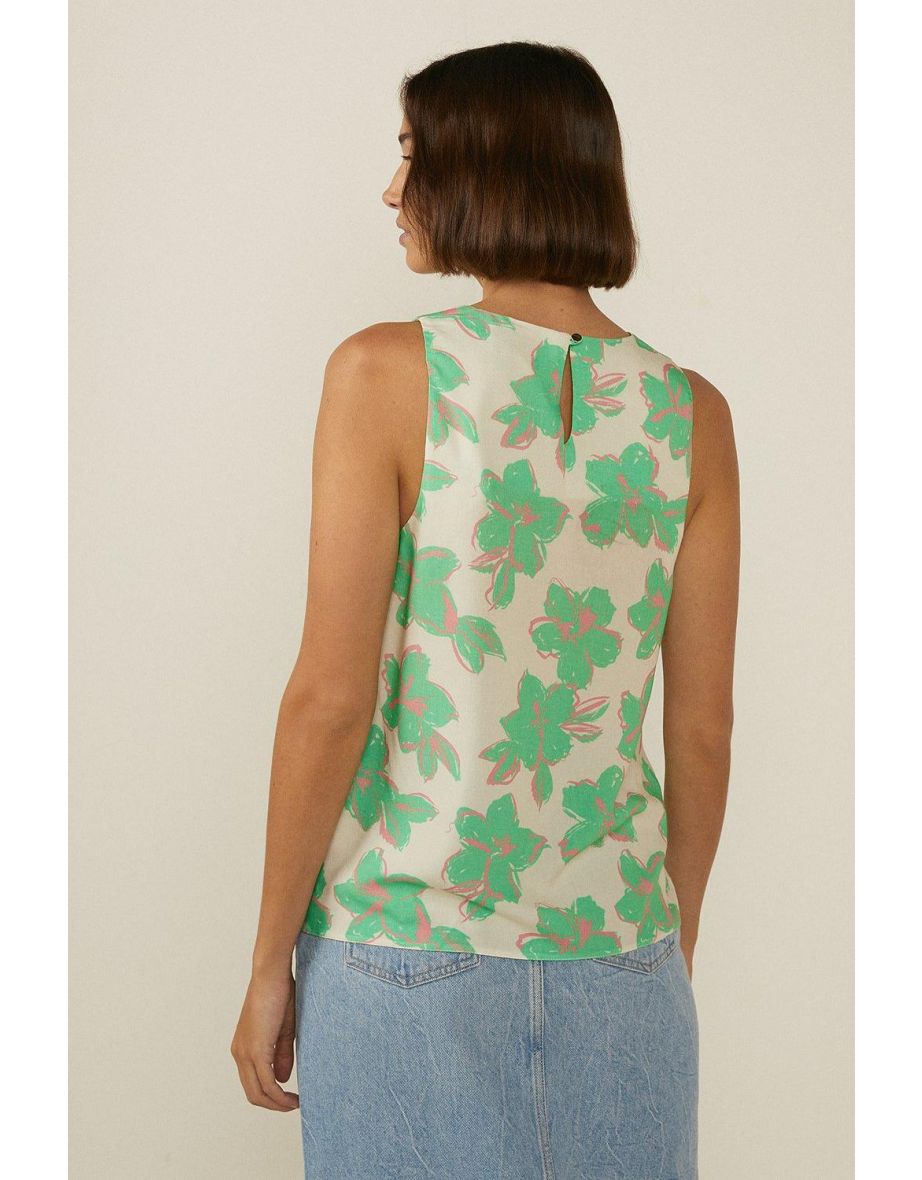 Floral Printed Shell Top - 2