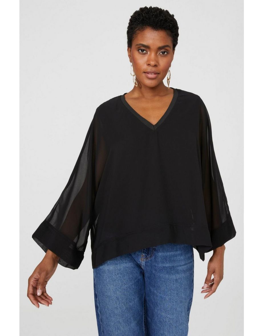 Chiffon batwing hot sale tops