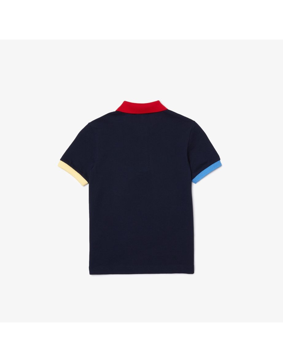 Boy's Lacoste Juniors Coloured Details Cotton Pique Polo Shirt in other - 1