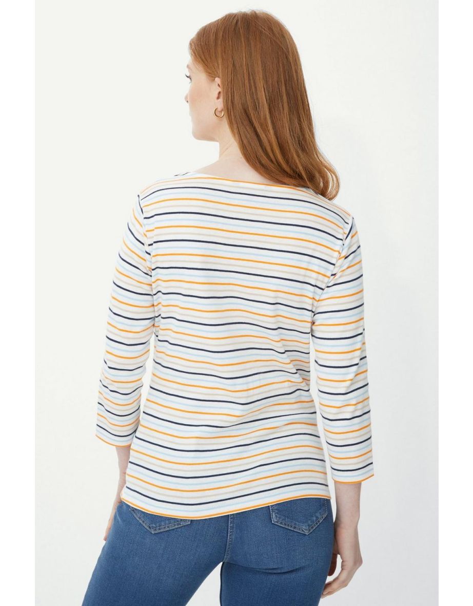 Breton Stripe Notch Neck Top - multi - 3