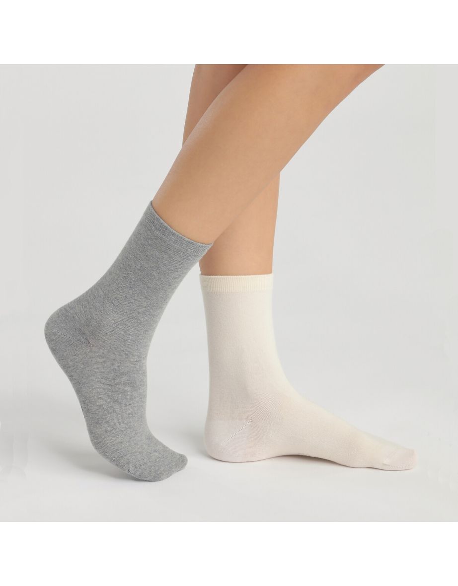 Pack of 2 Pairs of Crew Socks in Cotton Mix - 3