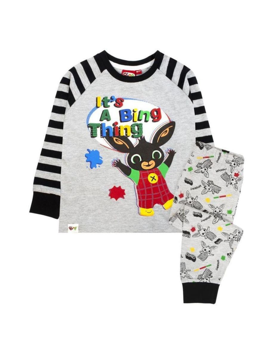 Bing Bunny Boys Its A Bing Thing Long-Sleeved Pyjama Set - Grey/Black