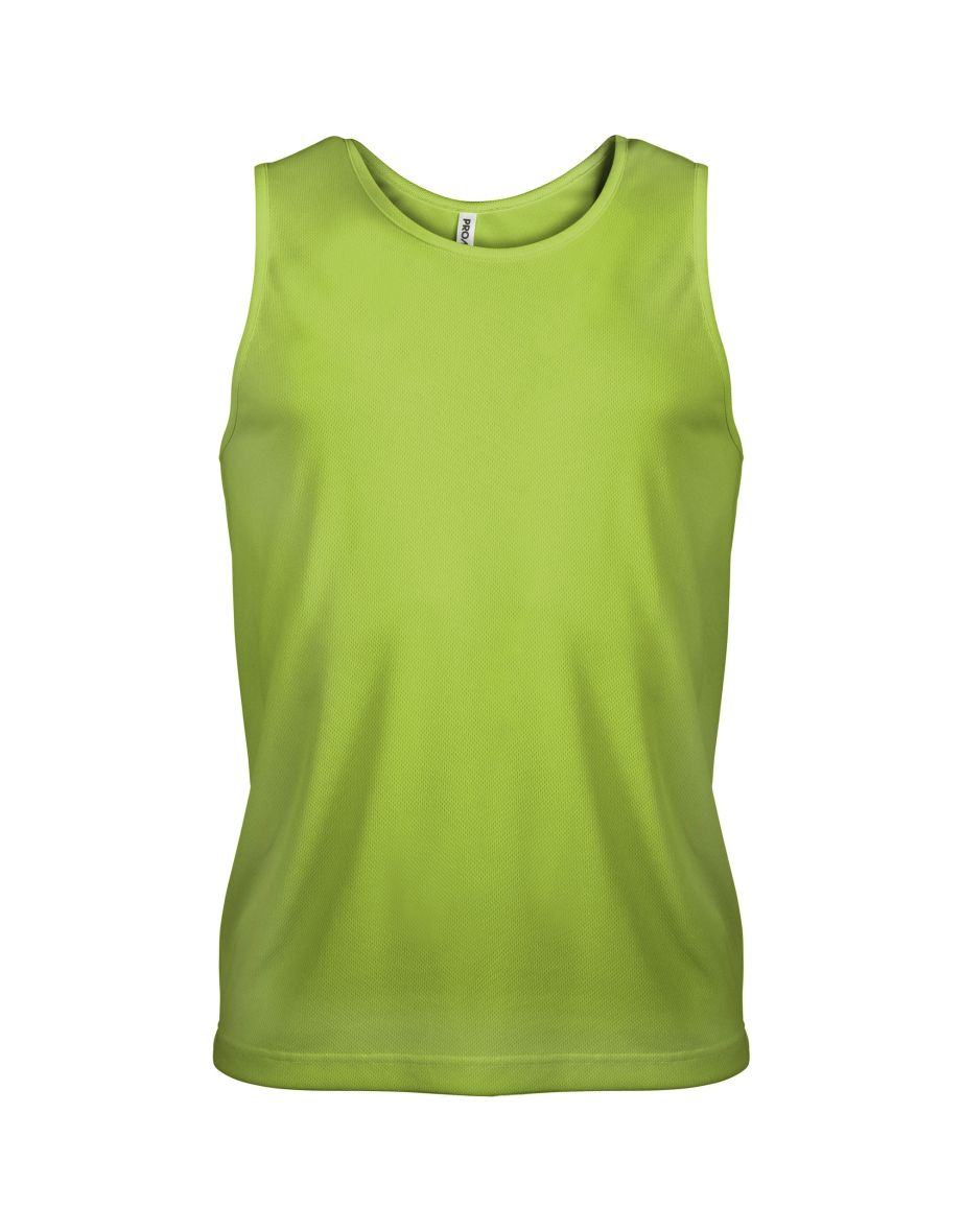 Kariban Proact Mens Sleeveless Sports Training Vest - Lime - 1