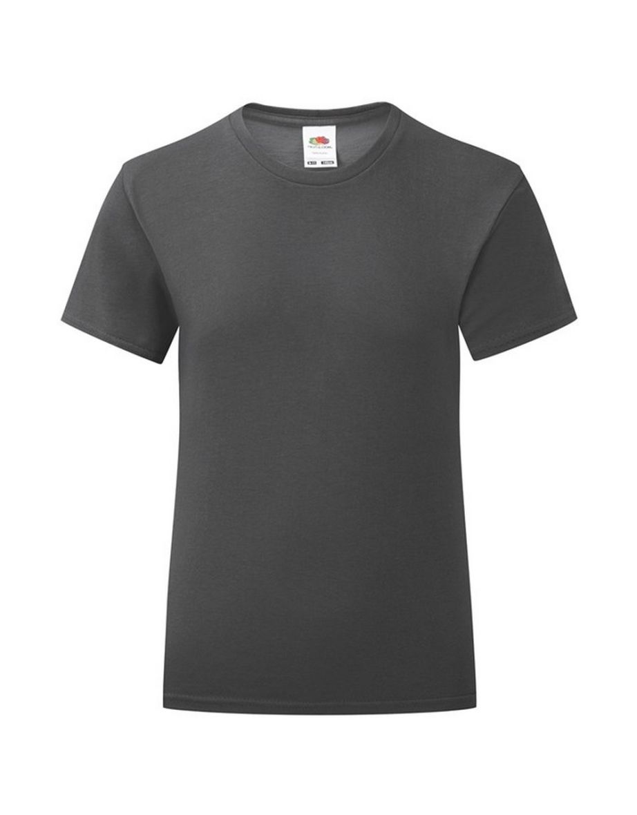 Fruit of the Loom Girls Iconic Heather T-Shirt - Light Graphite