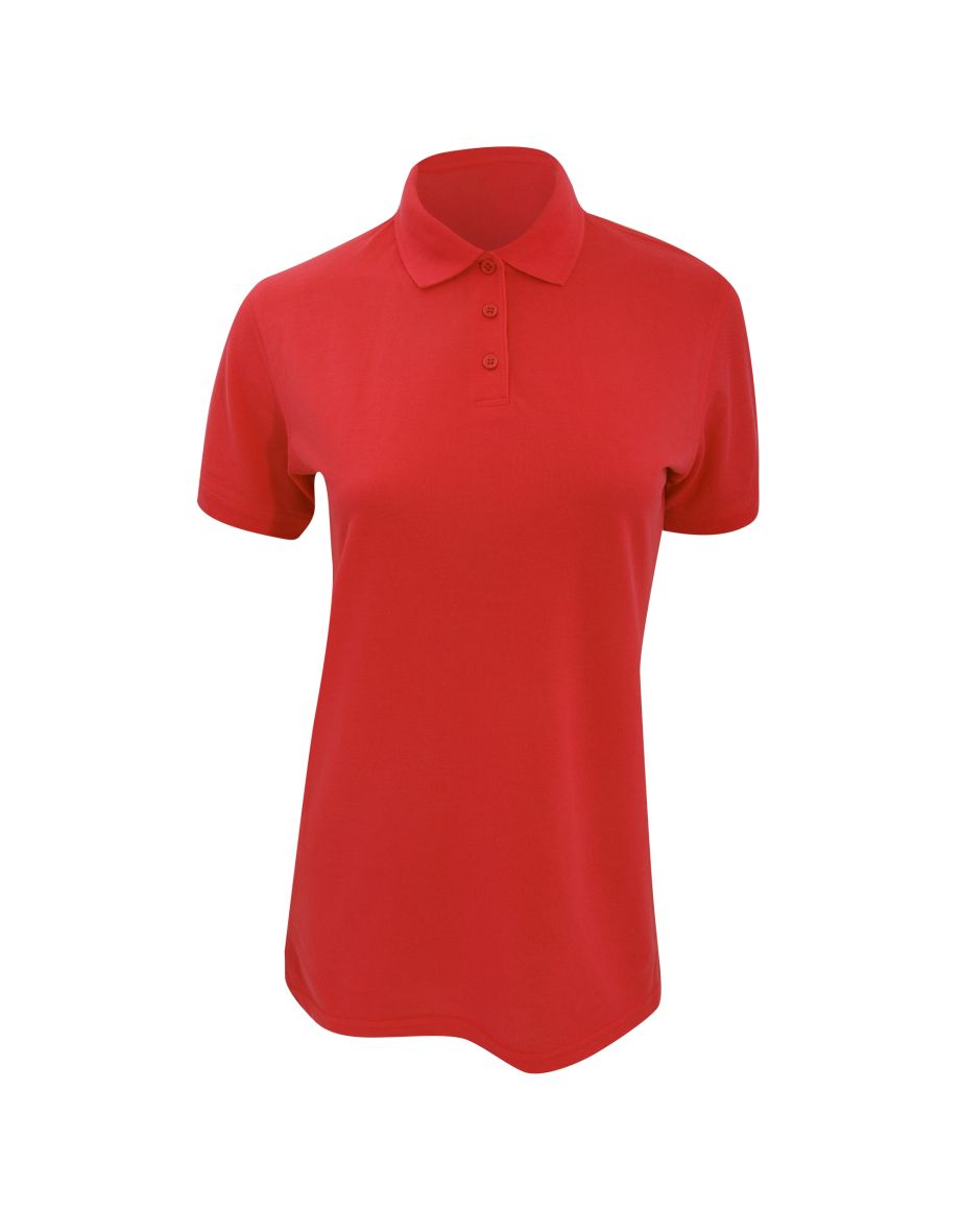 Kustom Kit Ladies Klassic Superwash Short Sleeve Polo Shirt - Red