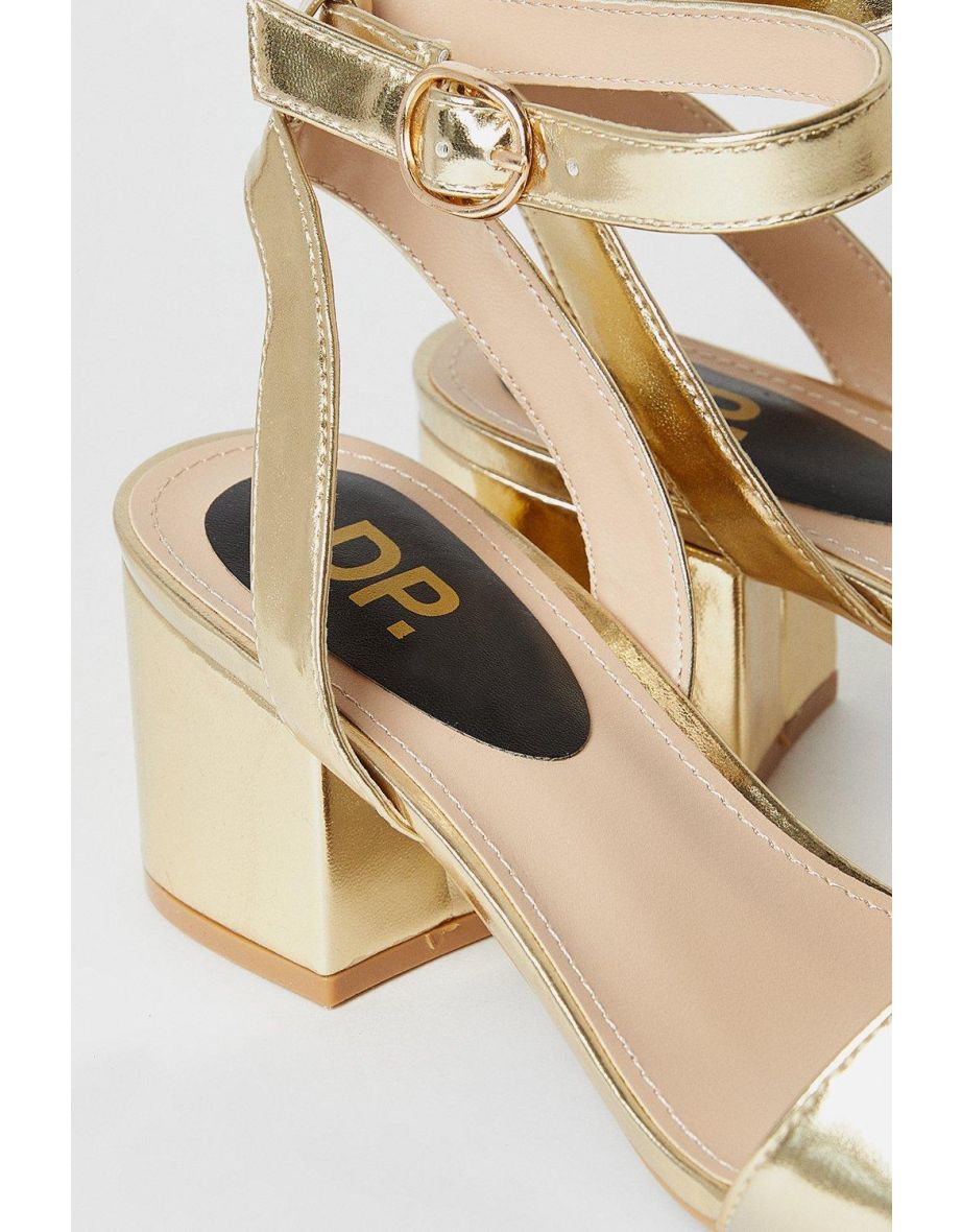 Wide Fit Tommi Barely There Mid Block Heel Sandals - 3