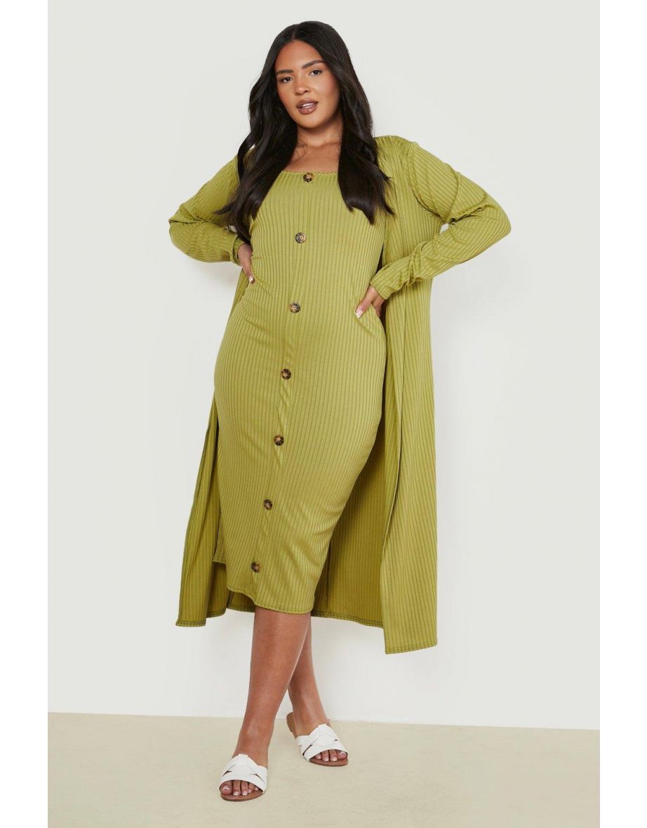 Horn button midi dress hotsell