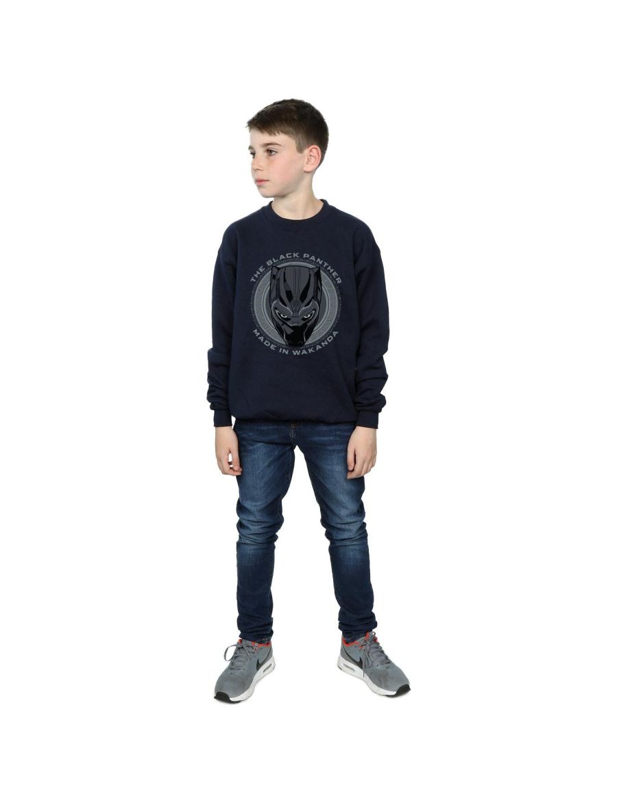 Marvel Boys Black Panther Made in Wakanda Sweatshirt - Navy Blue