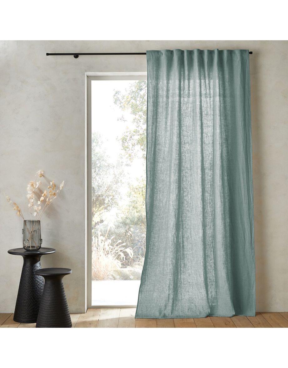 Private Ruffled Washed Linen Curtain