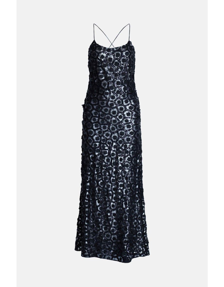 Sequin Lace Maxi Dress - 3