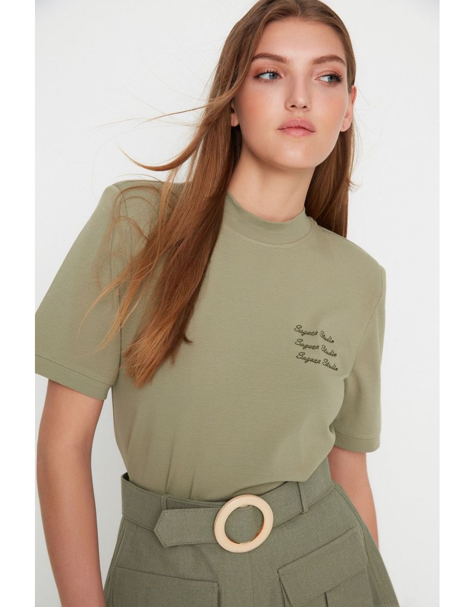 X Sagaza Studio Khaki Padded T-Shirt