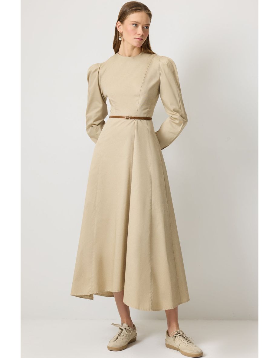 DOTED GABARDINE DRESS