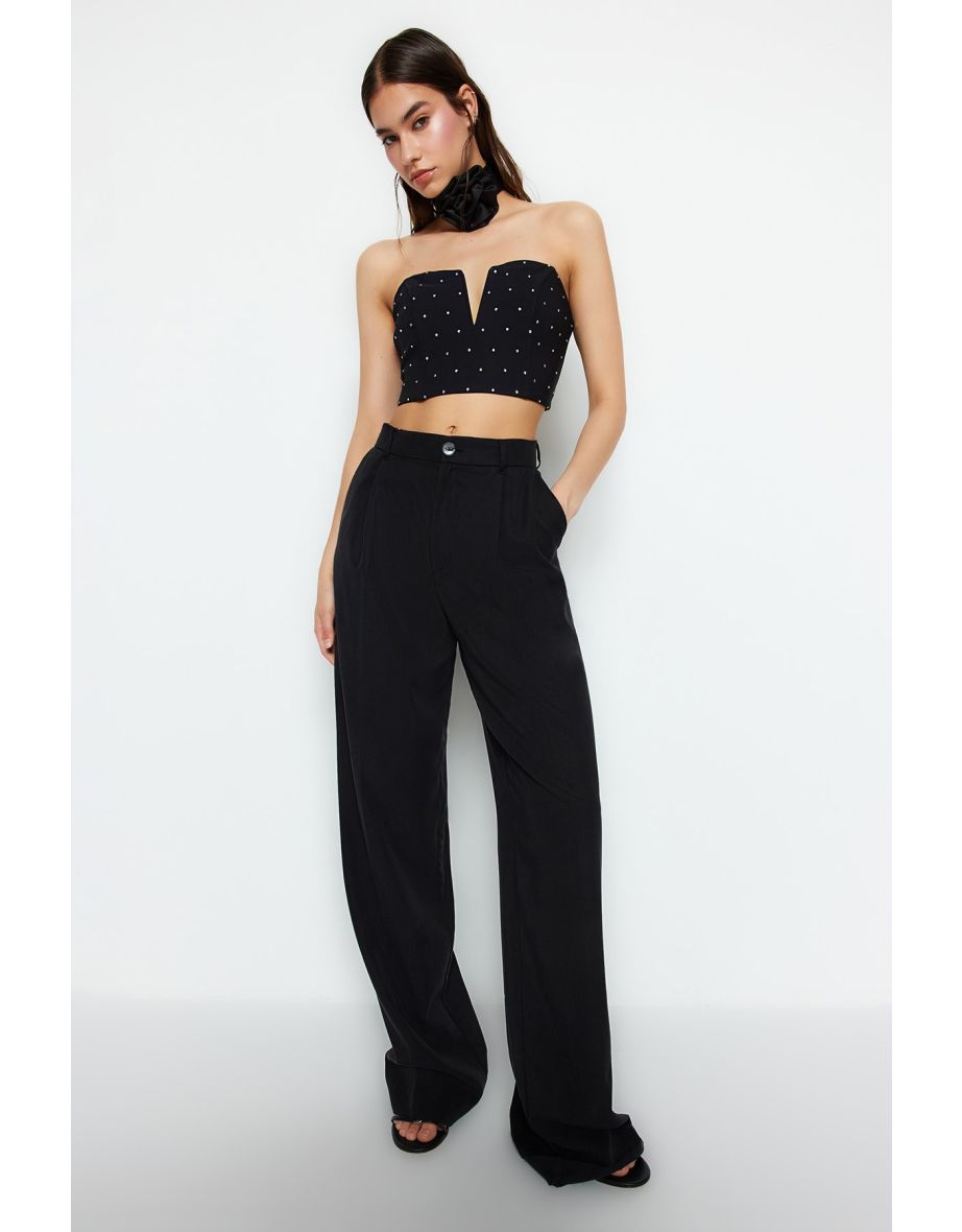 Crop Top - Black - Plain