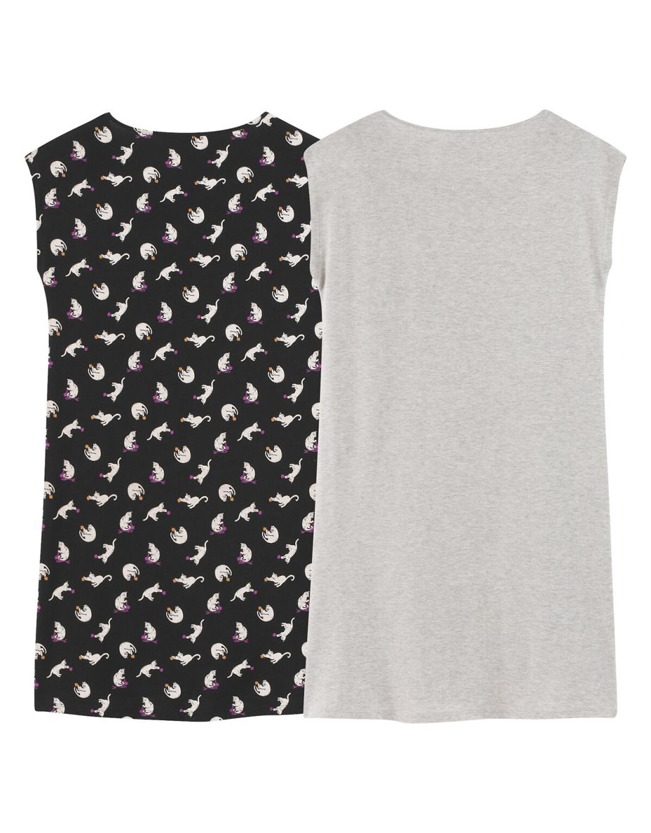 Pack of 2 Nightshirts in Cat Print - 1