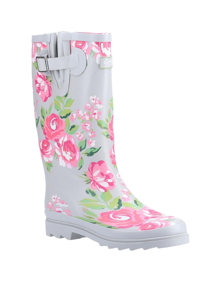 Cotswold Womens/Ladies Blossom Wellington Boots - Grey/Pink