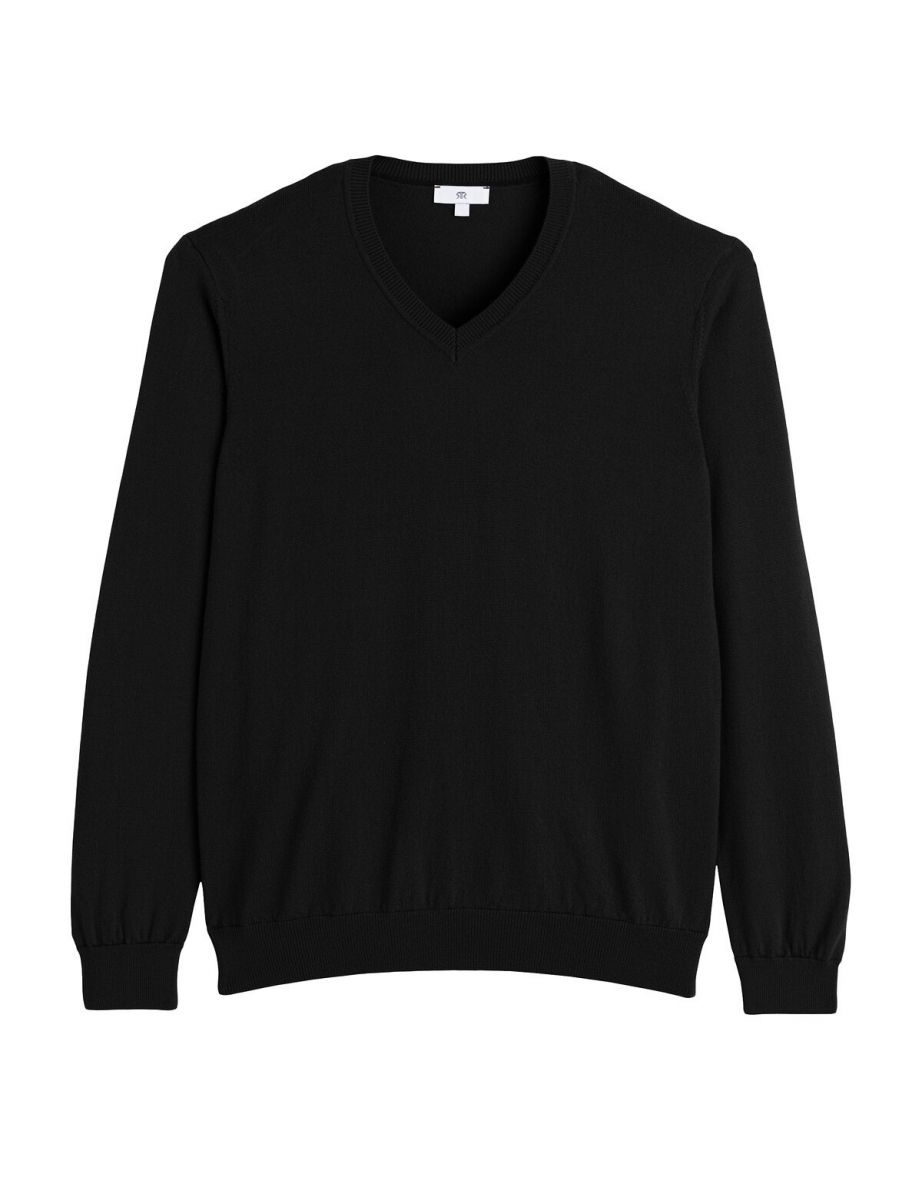 Merino Wool Jumper/Sweater with V-Neck - 4